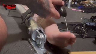 Tickled in Steel Fettish Claire (Feet porn)