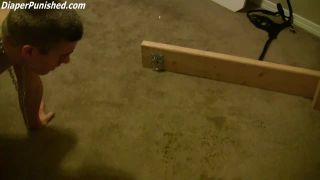 DiaperedonlineBobby Natalia Bobby Diapered Leashed  Cleaning