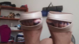 Footjob Maid gave high heels footjob and let you fuck her ass