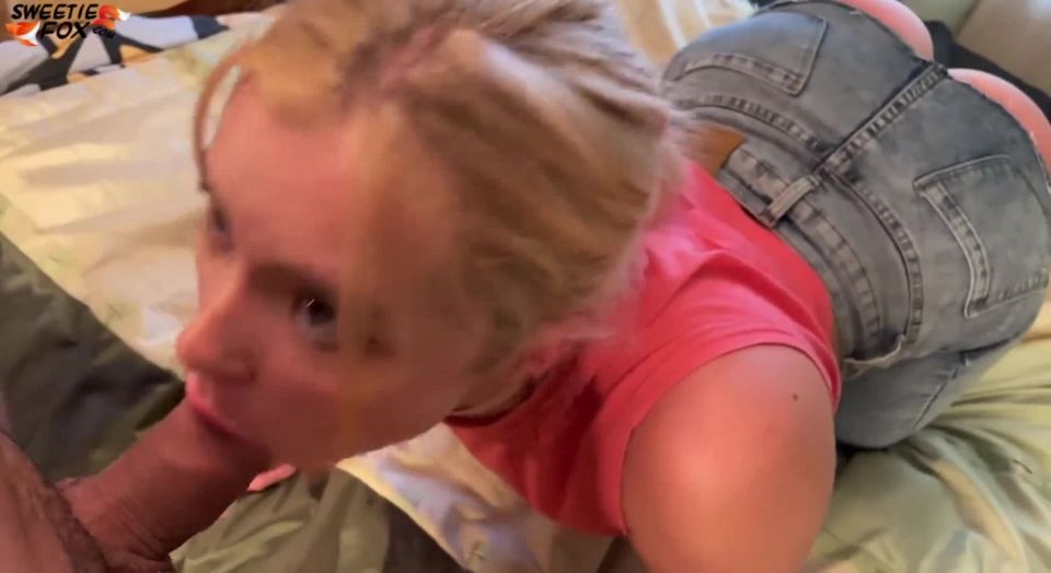 Porn.com - Sweetie Fox - Fucked Hottie Through Hole in New Jeans and Cum in Mouth SmallTits!