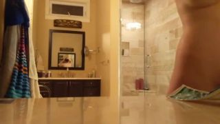 Nice busty teen with hairy pussy before and after shower. hidden cam