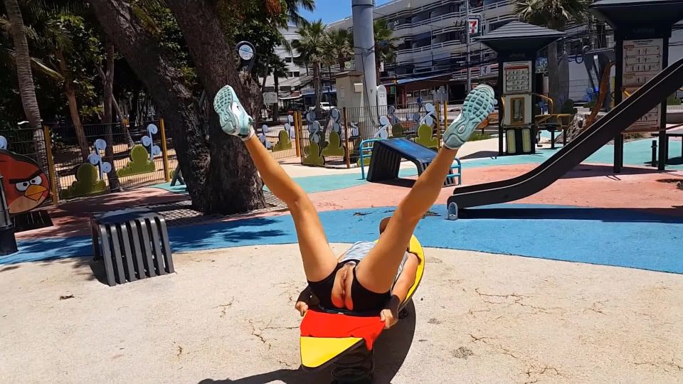 Dream4AngelAire abierto GYM riesgoso flasheo público # "Bragas mágicas deportivas" en acción