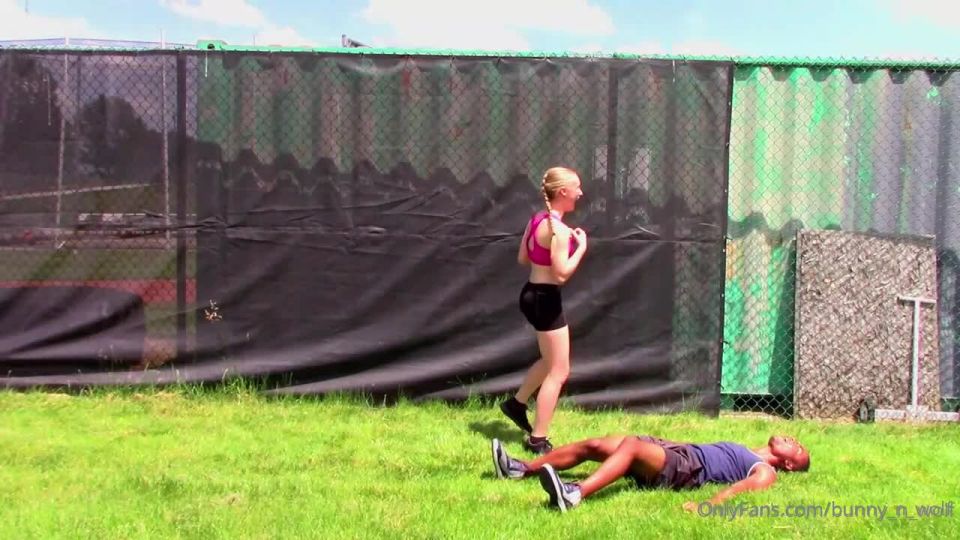 free xxx video 24 bunny_n_wolf - Guy on the lawn gets hit in the balls, satin fetish porn on femdom porn 