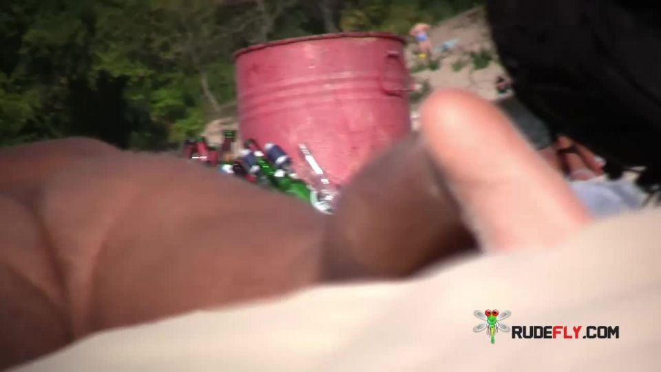 Damsel relaxing on nude plage  2