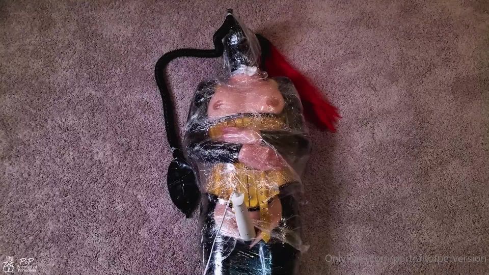 poperversion ---RubberDoll Gets Mummified & Made to Cum-- Dressed in black  - by portraitofperversion from OnlyFans