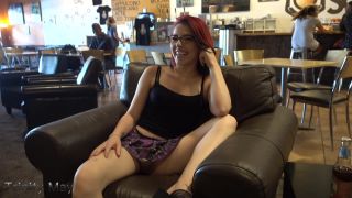 TrinityMay33 aka Trinity May in glass dildo public flashing coffee shop on teen 