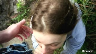Russian Slut Make Blowjob Outdoor After University  Hiyouth.