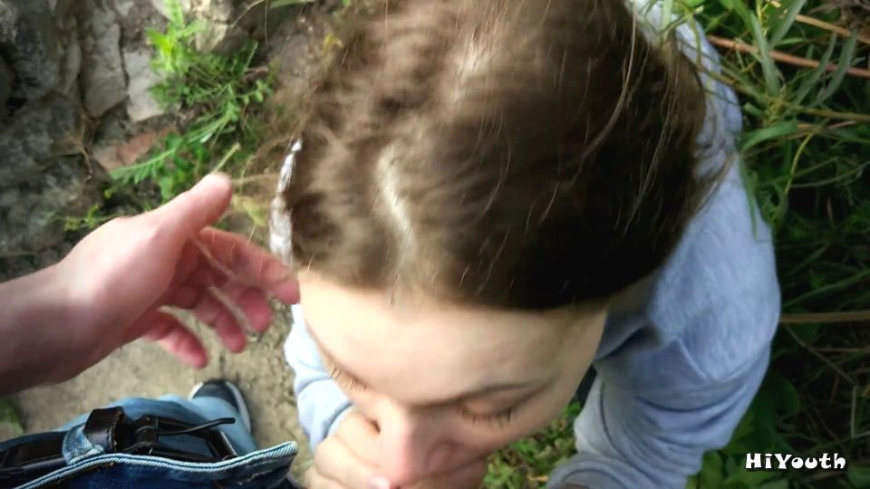 Russian Slut Make Blowjob Outdoor After University  Hiyouth.