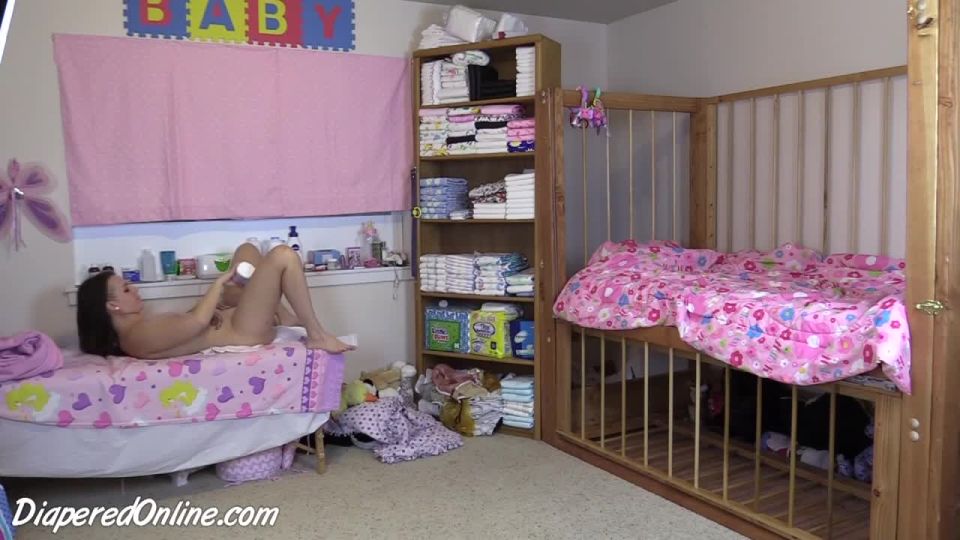 DiaperedonlineAlisha Alisha Diaper Change Pajamas Bedtime in Crib