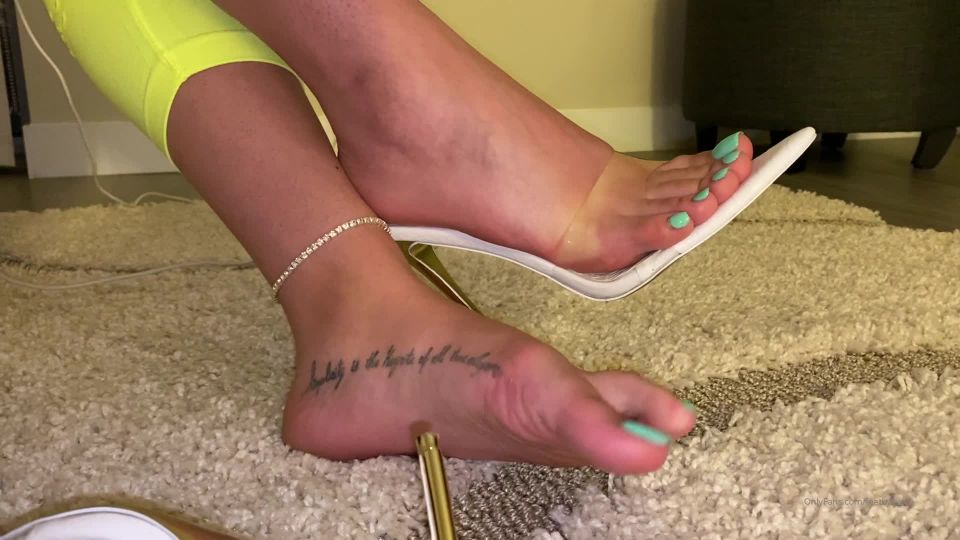 online porn video 29 mmd femdom feetbysvett 01-02-2020 I m sure you like being ignored as you re laying on my floor watching me dangle my shoes., foot on femdom porn