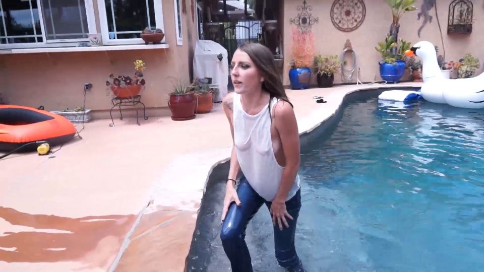 Custom Fetish - Madison Gets Her Clothes Wet in the Pool - Fetish