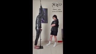 Mistress Ann Swing Practice Batting His Balls (Femdom porn)