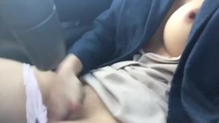 11692 Asian teen girl masturbating in the car.