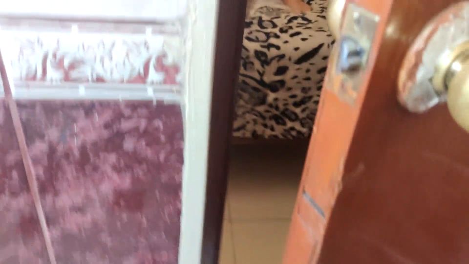 Spying horny girl playing with pussy and makes selfie on the bed - Masturbation