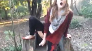Horny girl hard masturbating and super multi squirting outdoor