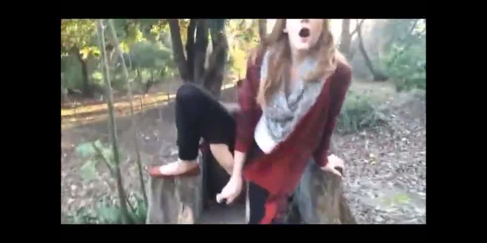 Horny girl hard masturbating and super multi squirting outdoor