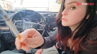 POV First Date Cigarette Smoking Car Blowjob