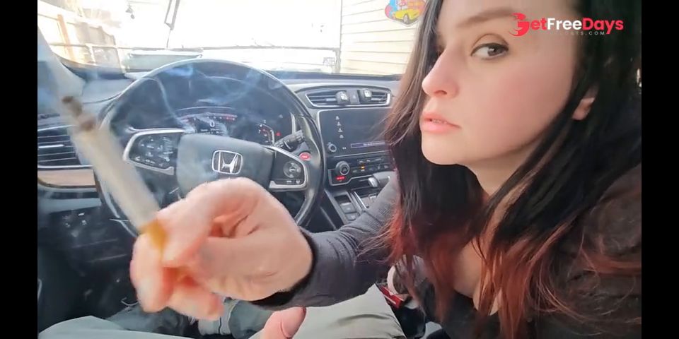 POV First Date Cigarette Smoking Car Blowjob