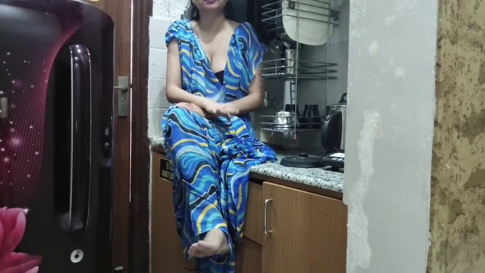 Stepmom Indian stepmom watches and enters her stepson's Kitchen to fuck him.