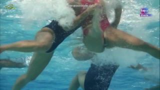 Waterpolo girls fight underwater  oops