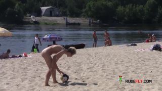 Teen nudists get naked and heat up a public beach teen 