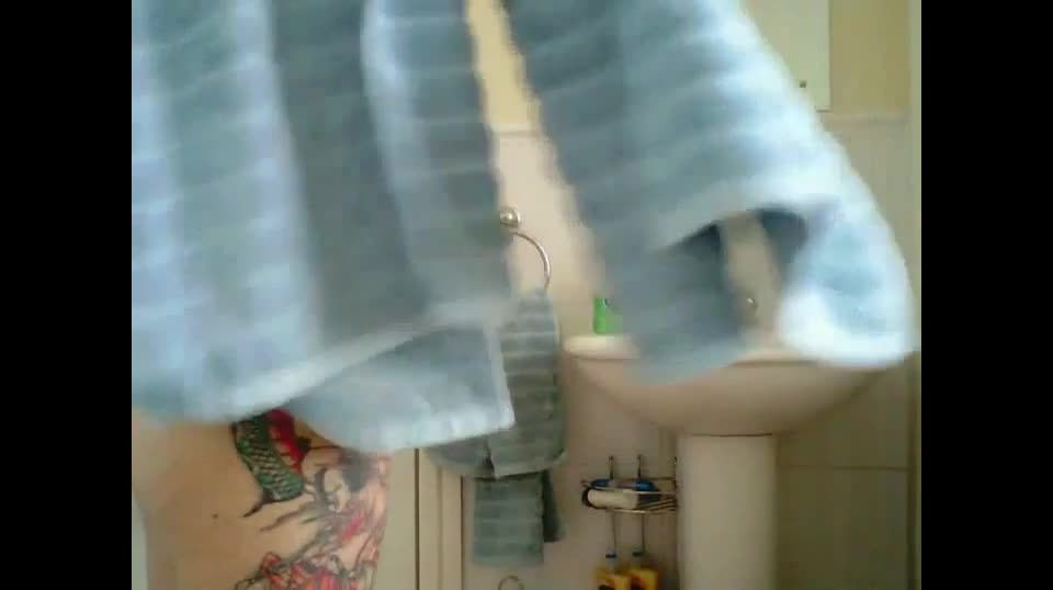 online xxx video 37 Tattooed milf spied in the bathroom, ultimate fetish on black porn 