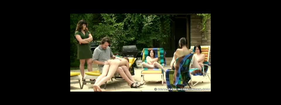 Roxie and Friends Caught Smoking and Sunbathing Topless Roxie 480 Spanking