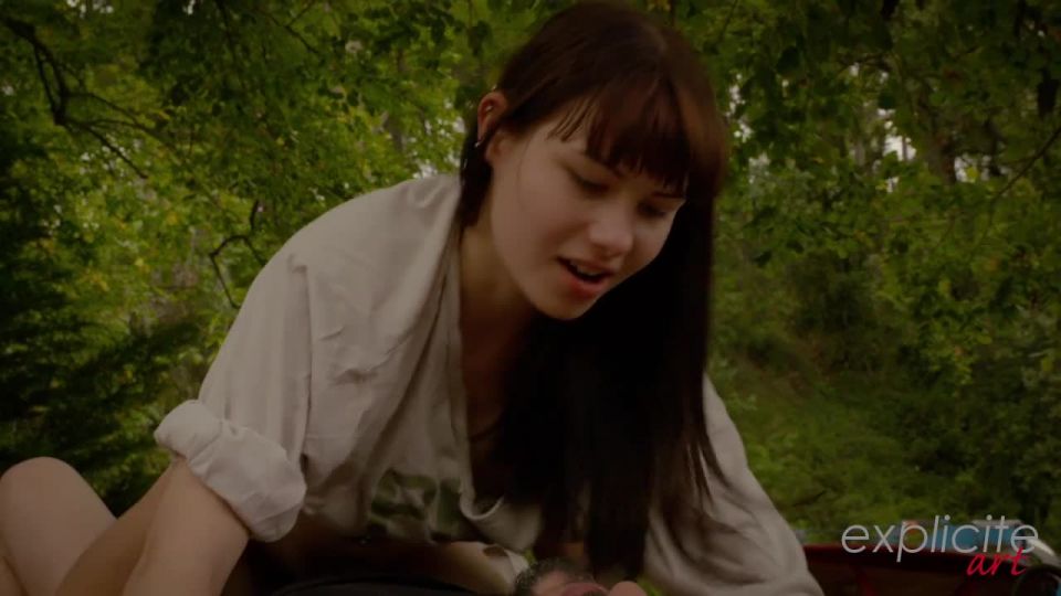 Outdoor teen porn video, horny innocent looking young girl