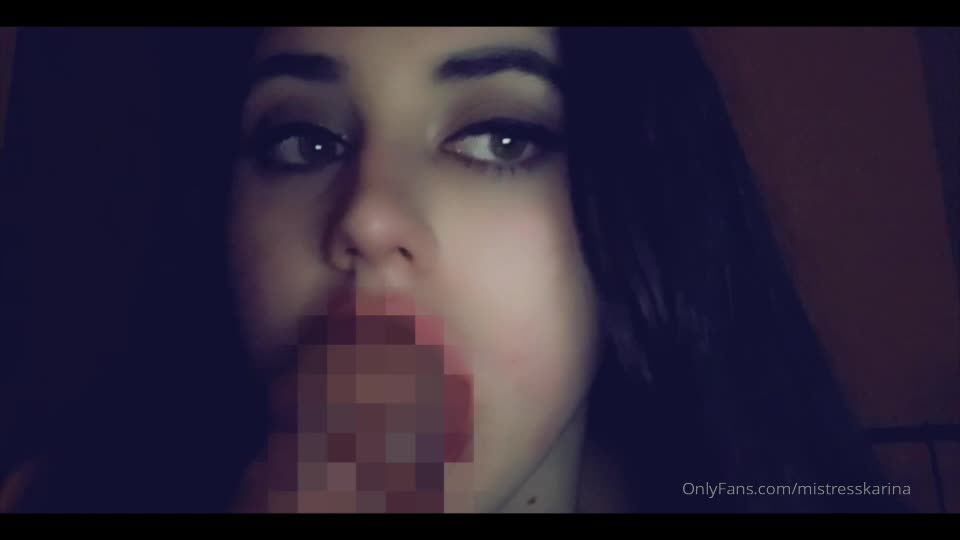 mistresskarina  Pixellated BJ video fo, femdom foot slave on femdom porn 