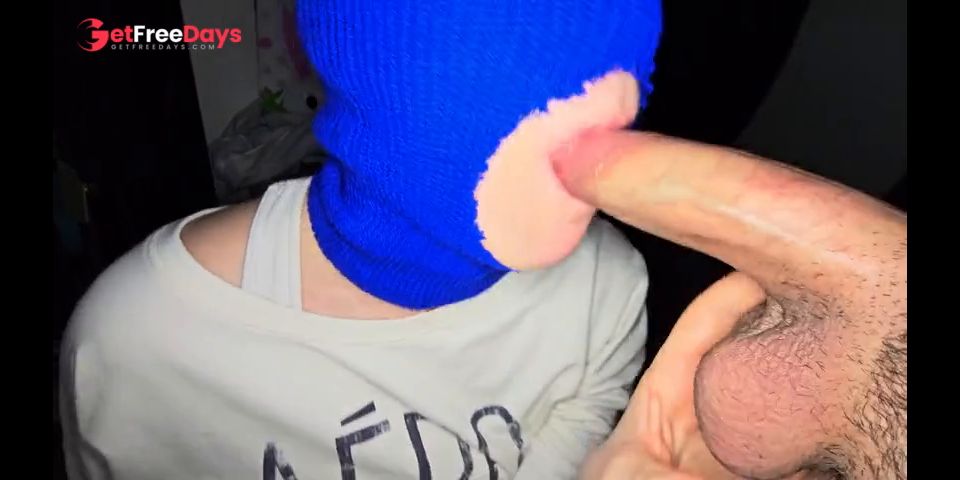 Blue Masked Crazy Girlfriend Sucks Deep And Worships Balls - Heavenly Deepthroat and THROATPIE