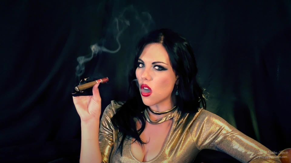 online clip 9 sfm femdom Young Goddess Kim - Celebratory Cigar, femdom on femdom porn