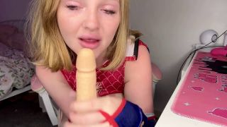 Angel Bratz - Teen gamer girl creams all over dildo