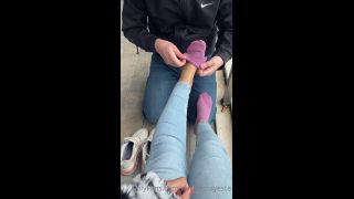 Mistressayeste - he became a footstool for me while sniffing my sneakers and sweaty socks 23-12-2021
