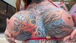 Tattooed Babe Gets Fucked by the Pool Tigerlilly and Mick Blue