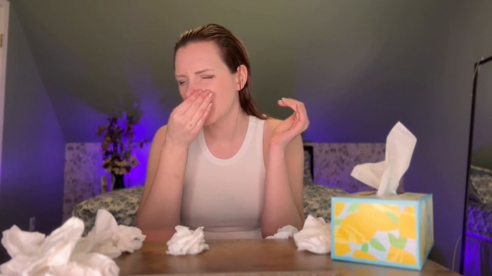 A Sick Day In The Life Of Nadia More Like Snottia Sneezegoddess (Femdom porn)