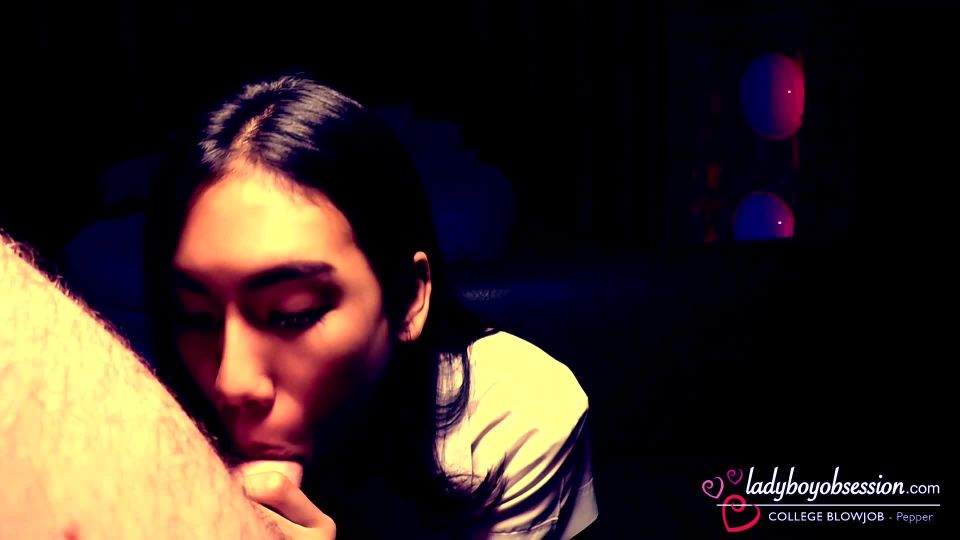   LadyboyObsession presents Pepper College Coed Blowjob – 24.11.2018 (MP4, FullHD, 1920×1080), shemales on shemale porn