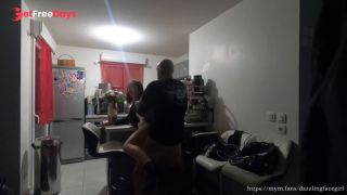 After the restaurant, I offer her my cat her dessert was my mouth... and my end, her hot cream