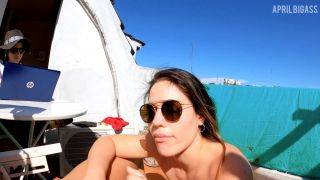 Threesome Masturbating My Stepfather And She Watches On Public Terrace, Belle Amore  April Bigass 1080p