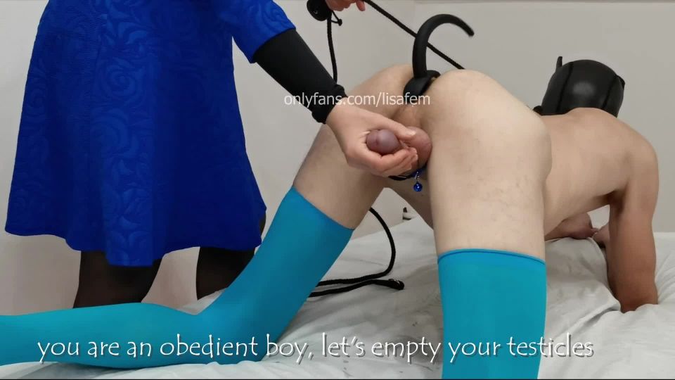 Prostate Milking like a Pet Doggy style. His cock is turned back. Can y