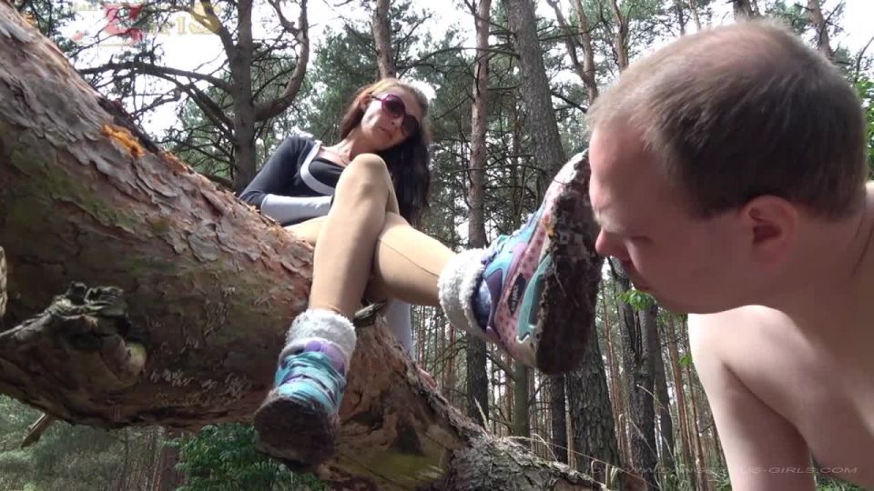 House slaves of young girls – dirty sneaker worship and nasty trampling - Worship