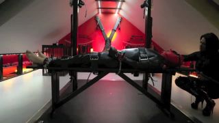 Danish Femdom presents Latex slave maintained, femdom feet slave on fetish porn 