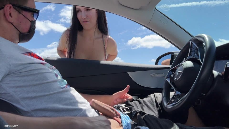 Sexy Stranger Sucks Dick In a Car In a Public Parking Lot!