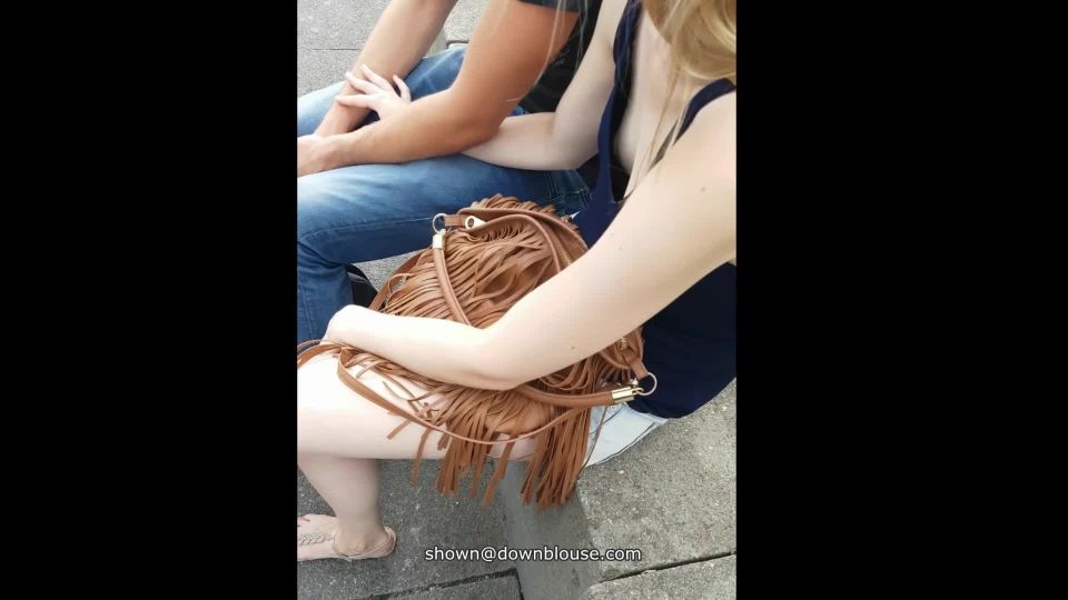 In Naples (Italy) an italian guy is flirting with an american tourist with puffy  nipples