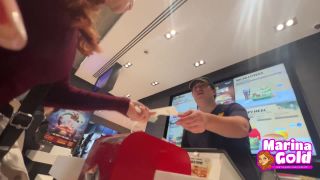 xxx video clip 48 Marina Gold – Cum Drenched Teen Eats A Burger Bukkake on public bukkake swallow porno