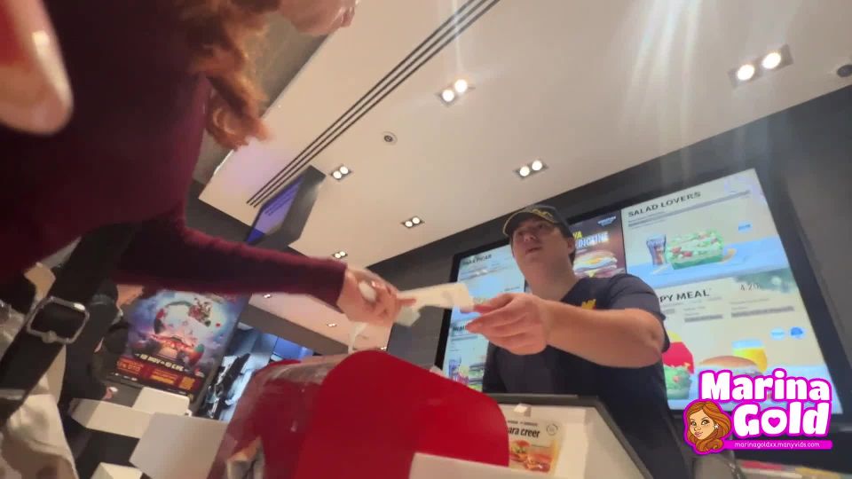 xxx video clip 48 Marina Gold – Cum Drenched Teen Eats A Burger Bukkake on public bukkake swallow porno