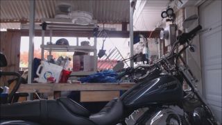 PrincessDi - Smoking on Harley Davidson motorcycle