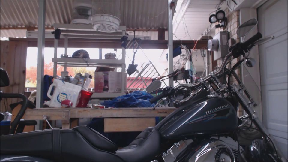 PrincessDi - Smoking on Harley Davidson motorcycle