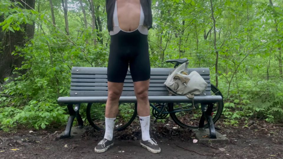 Rocky Vallarta - Biker In Spandex Stretching At The Park