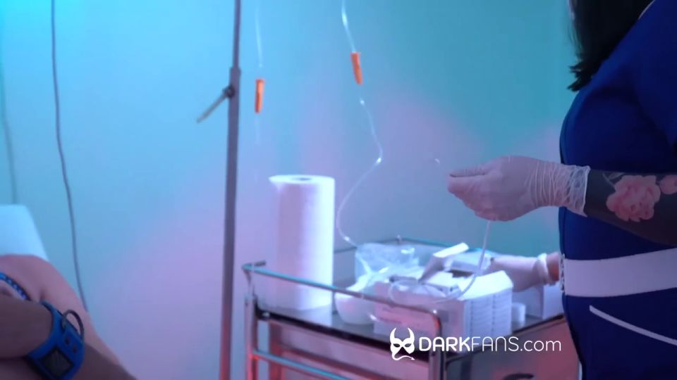 MISTRESS BEDLAM - Scrotal Infusion - Setting Up The Drip.