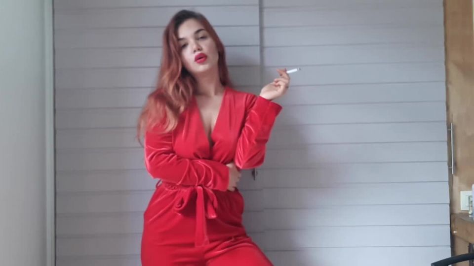 Smoking and undressing.